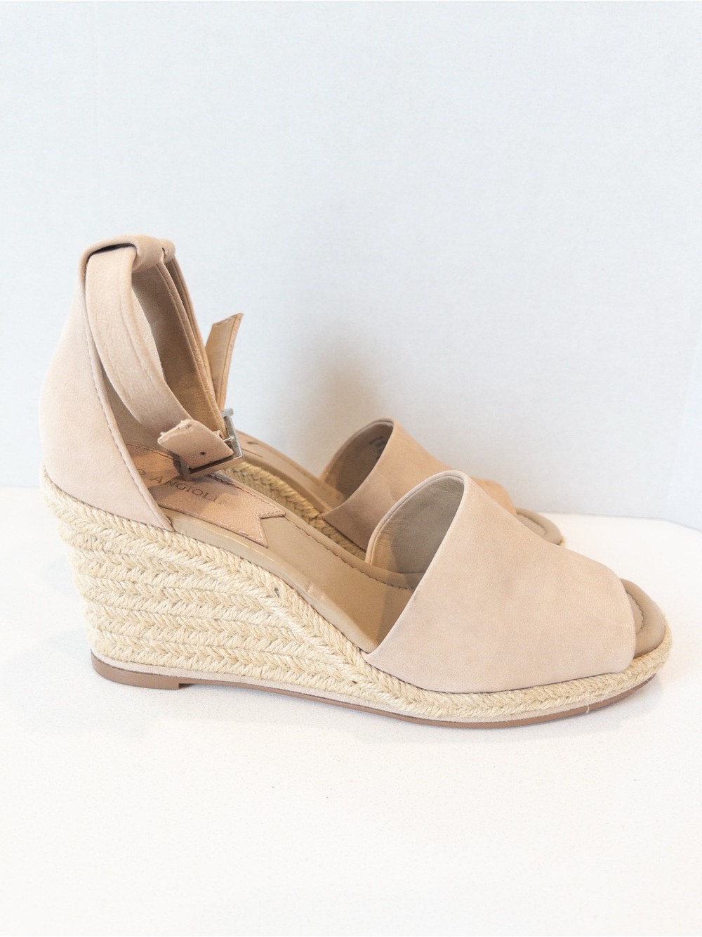 Women’s Beige Suede Espadrille Wedge Sandals Size 6 - Picture 5 of 8